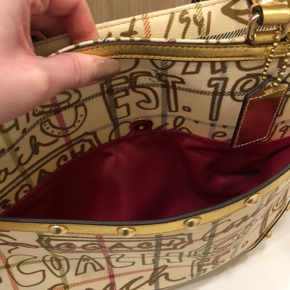 COACH WOMEN'S HERITAGE TATTERSALL GRAFFITI PURSE - Picture 6 of 6